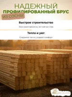 Брус профилированный сосна Шип-паз 100х100х6000 мм