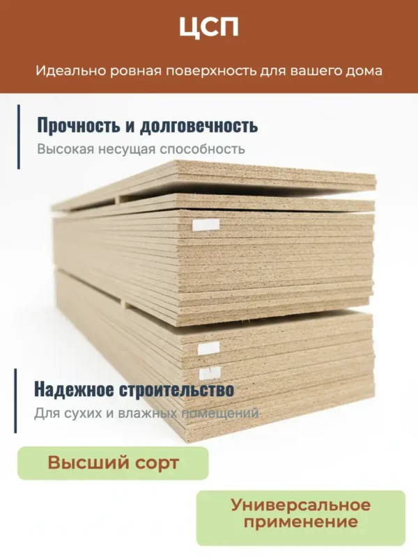 Цементно-стружечная плита (ЦСП) Тамак 20 мм 1250х2700
